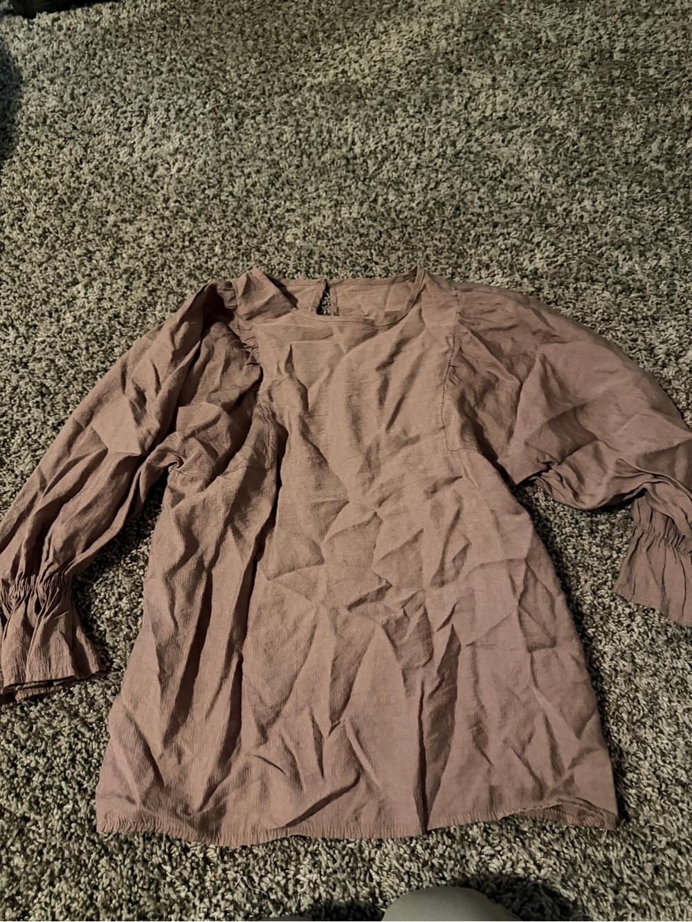 Mauve Puff Sleeve Blouse